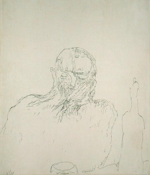 The Drinker, 1909 (no 35) (pen on paper on carboard)  od 