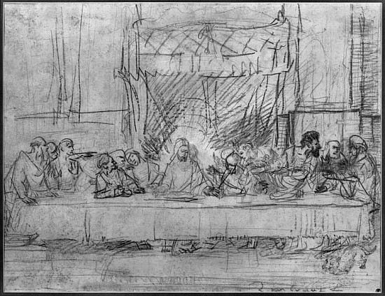 The Last Supper, after the fresco Leonardo da Vinci (1452-1519) c.1635 od 