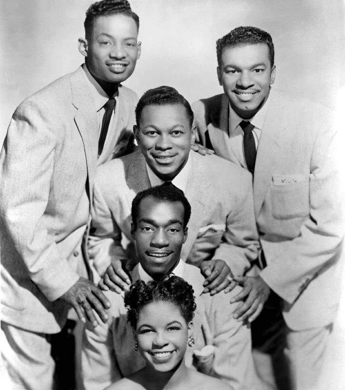 The Platters : bottom-top : Zola Taylor, Herb Reed, Tony Williams od 