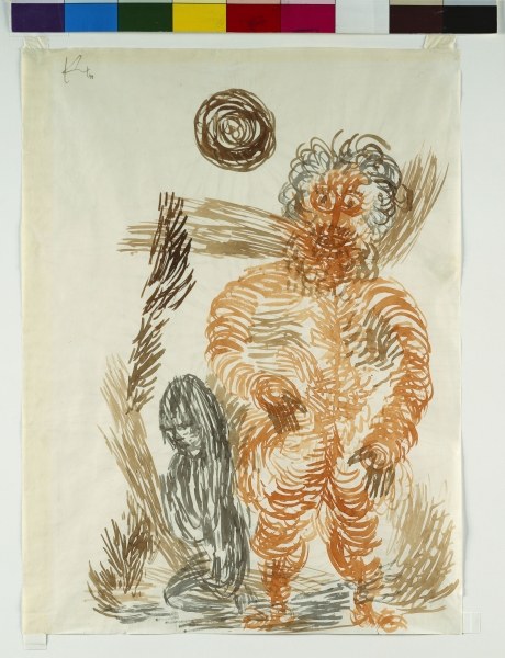 The Power of the Giant, 1933 (brush & black ink and coloured inks on paper)  od 