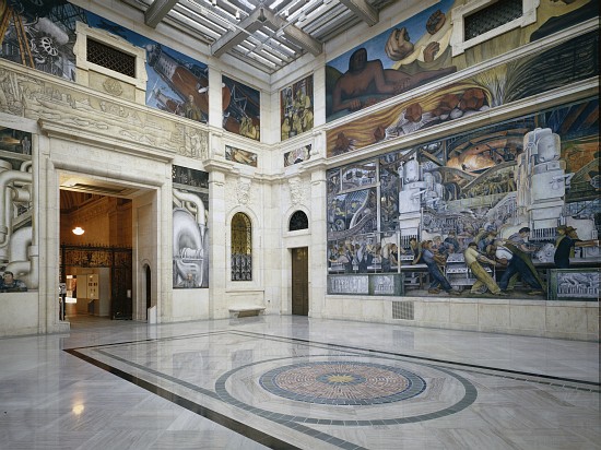 The Rivera Court with the Detroit Industry fresco cycle by Diego Rivera (1886-1957) 1932-33 od 