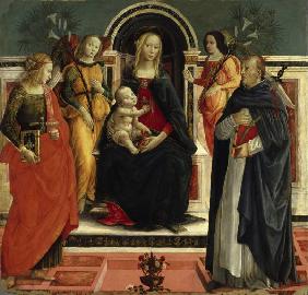 Mary w.Child & Saints / Tuscan Ptg./ C15