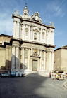 The facade of the church, rebuilt in 1640 by Pietro da Cortona (1596-1669) (photo)