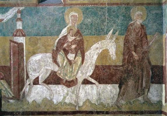 The Flight into Egypt, from the wall of the Choir, 12th-13th century (fresco) od 