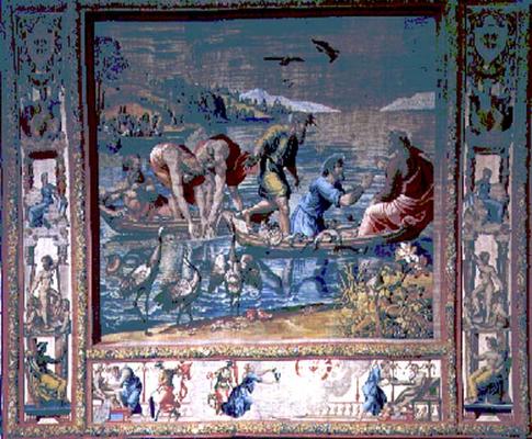 The Miraculous Draught of Fishes, from the Brussels Tapestries, replicas of Raphael's Vatican series od 