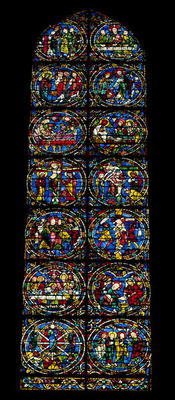 The Passion, lancet window in the west facade, 12th century (stained glass) (detail of 98062) od 