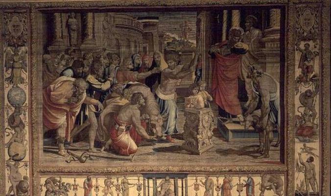 The Sacrifice at Lystra, from the Brussels Tapestries, replicas of Raphael's Vatican series of the A od 