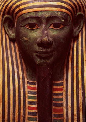 The sarcophagus of Psametik (664-610BC) detail of the face, Egyptian od 