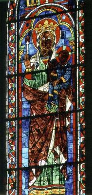 The Virgin carrying the Christ Child, lancet window from the south transept, c.1217-25 (stained glas