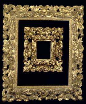Two carved and gilded frames decorated with 'S'-scrolls and acanthus leaves, Florentine, 17th centur