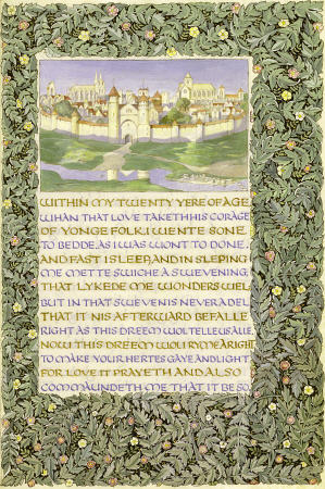 Unfinished Calligraphic And Illuminated Manuscript Of Geoffrey Chaucer''s ''The Romaunt Of The Rose' od 