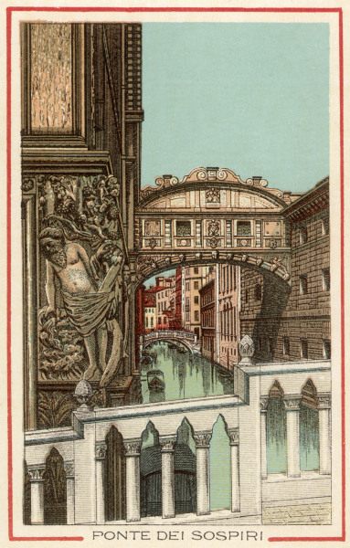 Venice, Bridge of Sighs, Col.lithography od 