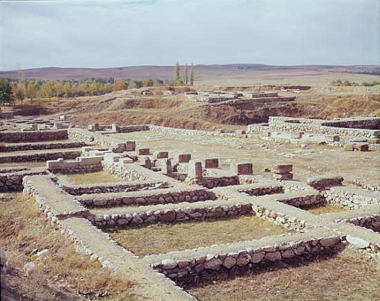 View of the archaeological site, 1450-1200 BC Hittite; Alacahoyuk, Turkey od 