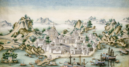 View Of Macao, Looking East With European Figures And Shipping In The Foreground od 