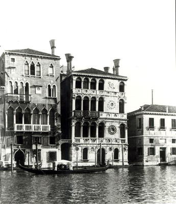 View of (LtoR) Palazzo Barbaro and Palazzo Dario (b/w photo) od 