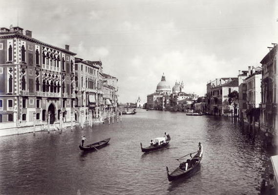 View of the Grand Canal with gondolas (b/w photo) od 