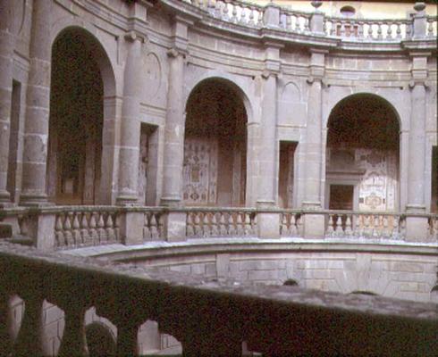 View of the upper portico, designed by Jacopo Vignola (1507-73) and his successors for Cardinal Ales od 