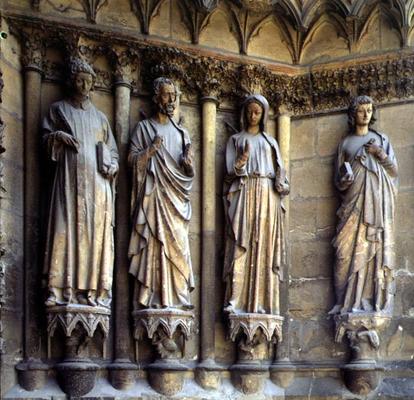 Virgin and the apostles, detail of Sculptures from the exterior west facade, 13th/14th century (ston od 