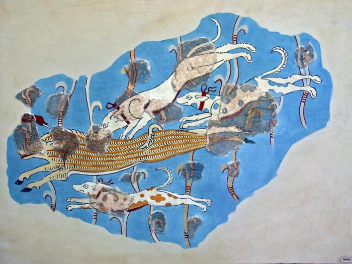 Wandmalerei aus dem jüngeren Palast von Tiryns od 