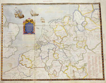 Watercolour Map On Vellum Of Northern Europe By Salomon De Caus, 1624 od 