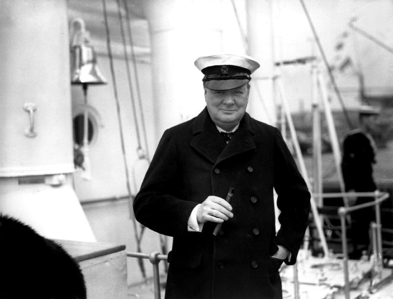 Winston Churchill receives royal fleet at Spithead on board HMS od 