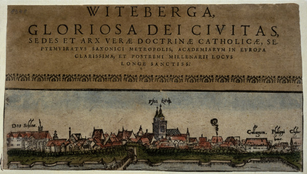 Wittenberg , Coloured woodcut od 