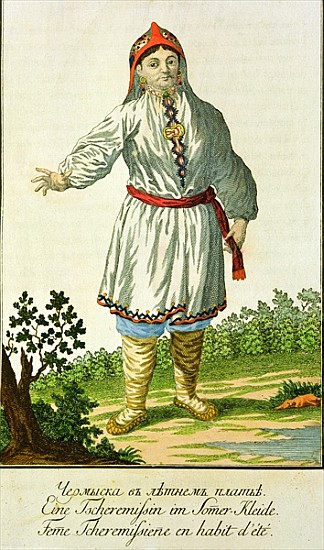 Woman peasant''s summer costume, Cheremes Tribe, Russian, 18th century od 