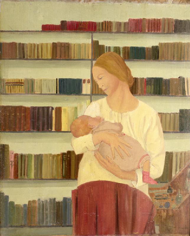 Yvonne with Vincent at Ten Weeks, 1919 (oil on panel) od Nora Summers