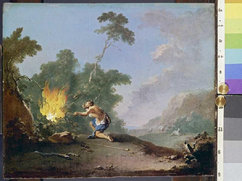 Moses in front of the burning Thornbush od Norbert Grund