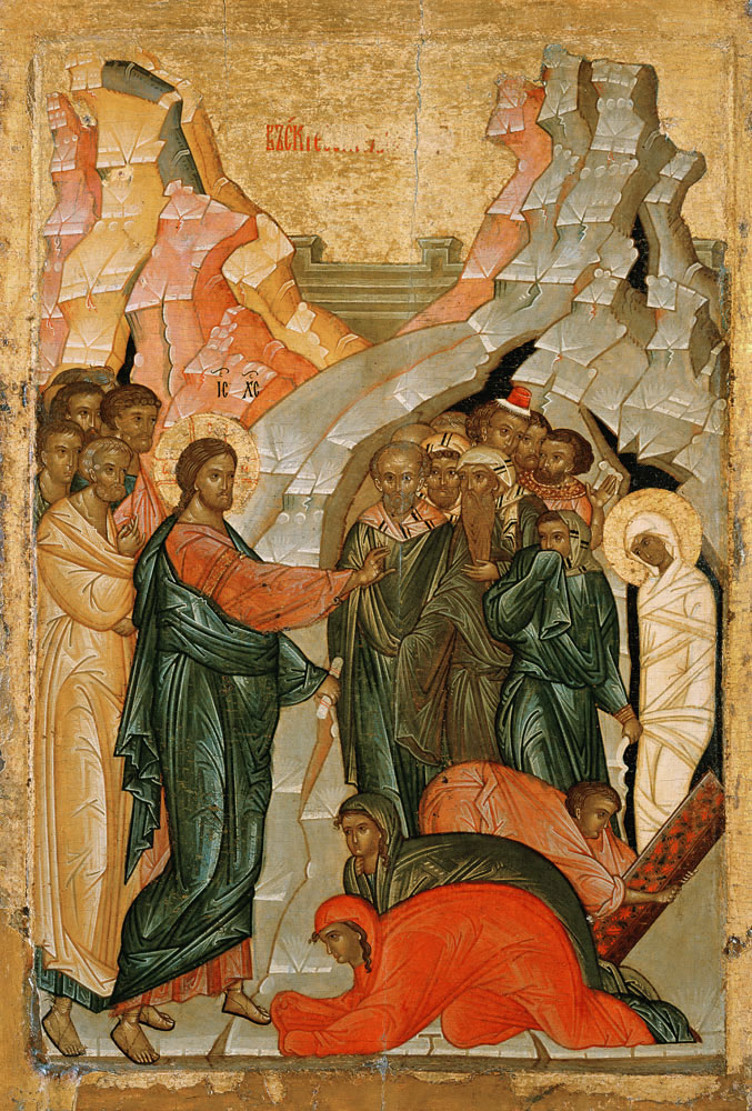 The Raising of Lazarus, Russian icon od Novgorod School