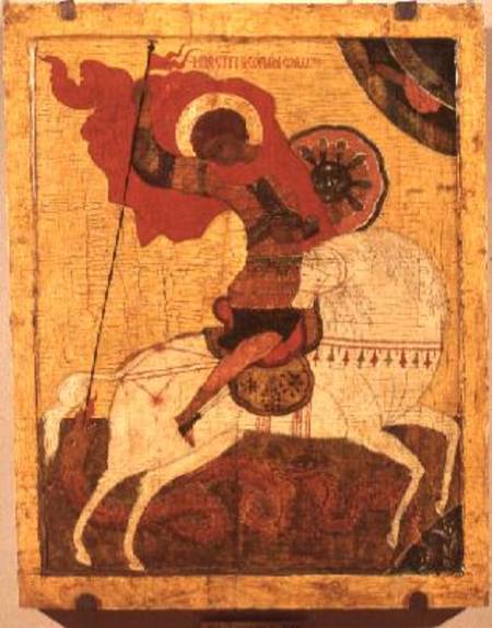 St.George and the Dragon: Icon od Novgorod School