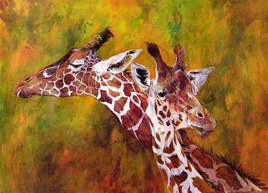 Giraffe, 1997 (acrylic and pencil crayon on paper)  od Odile  Kidd