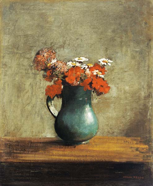 Flowers in a vase od Odilon Redon