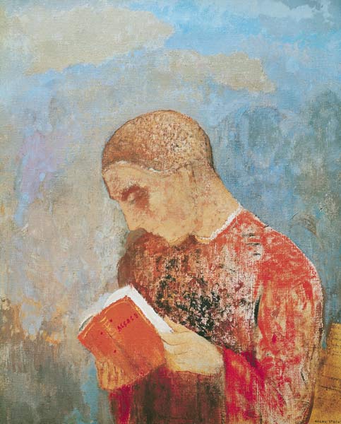 Alsace or, Monk Reading od Odilon Redon