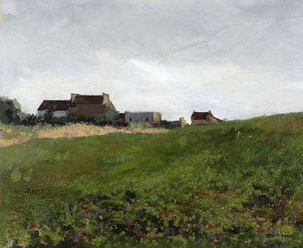 Bretonische Landschaft mit Gehöft od Odilon Redon