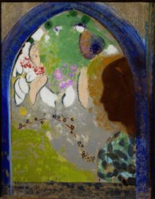 Image of a woman in a window od Odilon Redon