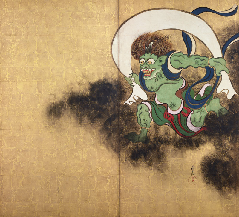 The Wind God. Right part of two-fold screens "Wind God and Thunder God" od Ogata Korin