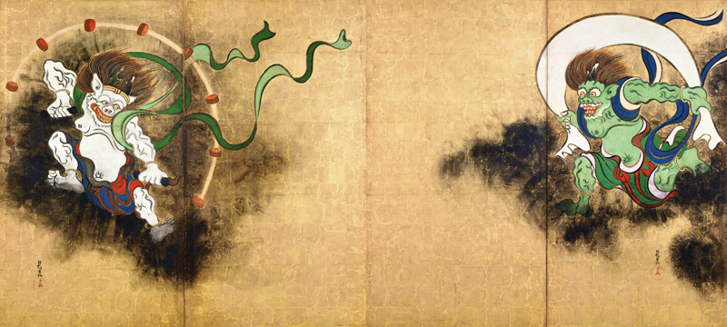 Japan: The Thunder God Raijin (left) and the Wind God Fujin (right) od Ogata Korin