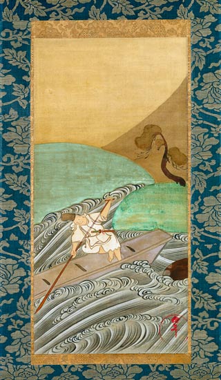 The Boatman (pen & ink on silk) od Ogata Korin