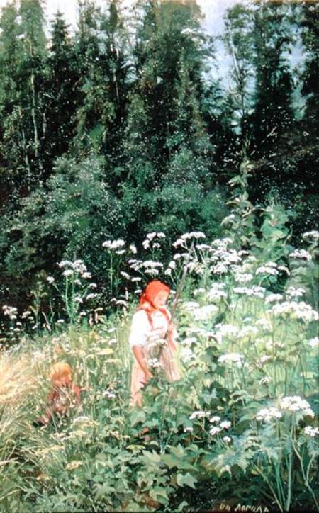 Girl among the wild flowers od Olga Antonova Lagoda-Shishkina
