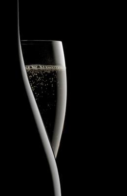 Champagner - Flasche und Glas