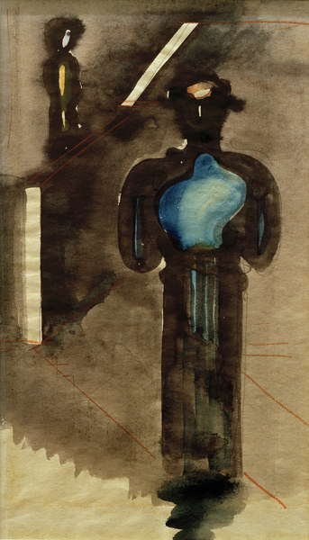 Zwei blauschwarze Figur od Oskar Schlemmer