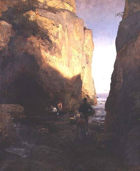 Entering the Grotto od Oswald Achenbach