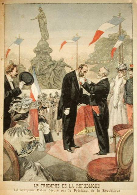 Jules Dalou (1838-1902) being awarded with the medal of the Legion of Honour by Emile Loubet (1838-1 od Oswaldo Tofani