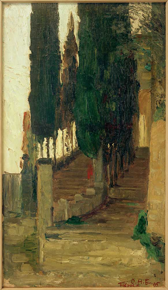 Stairs to the monastery in Fiesole od Otto Heinrich Engel