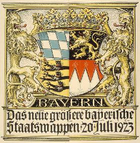 The new larger Bavarian coat of arms, July 20, 1923