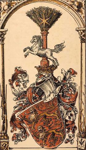 The root coat of arms of the German princely houses: The Welfen