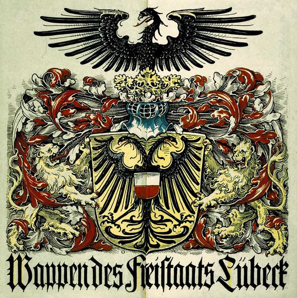 Coat of arms of the Free State of Lübeck od Otto Hupp