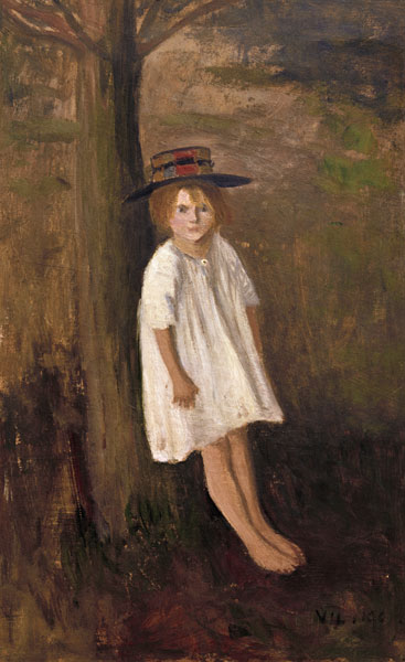 Mädchen mit Hut od Otto Modersohn