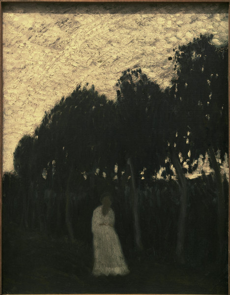Paula in the nocturnal garden od Otto Modersohn